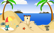 Schlacht-von-seashell-on-beach-mit-tieren